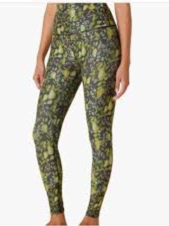Beyond Yoga Pants - Beyond Yoga High-Waist Green Pear Botanical Print Leggings